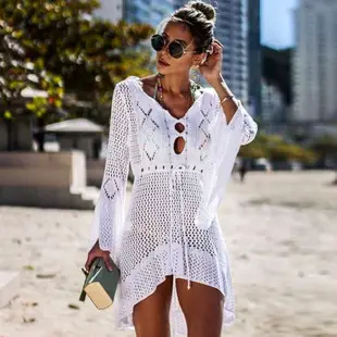 White Lace Long Sleeve Dress for Women Wedding Party — feature 7