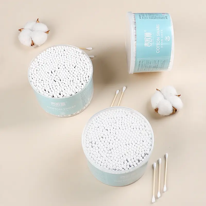 Double Head Cotton Swab Makeup Remover Wooden Stick