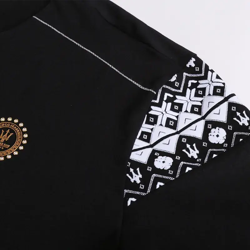 Men Black Graphic T-Shirt Super Large Loose Fit - Image 7