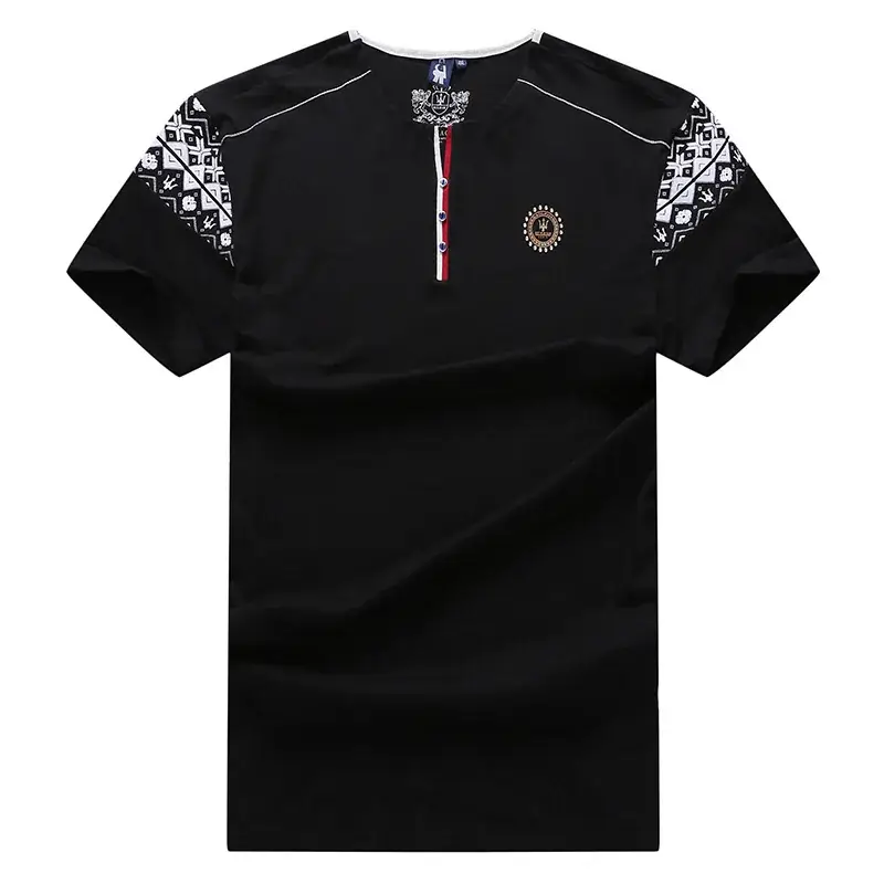 Men Black Graphic T-Shirt Super Large Loose Fit - Image 2