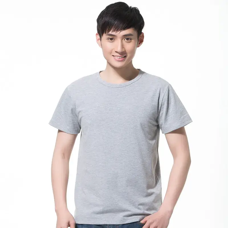 Men's Pure Cotton White Round Neck T-Shirt Short Sleeve