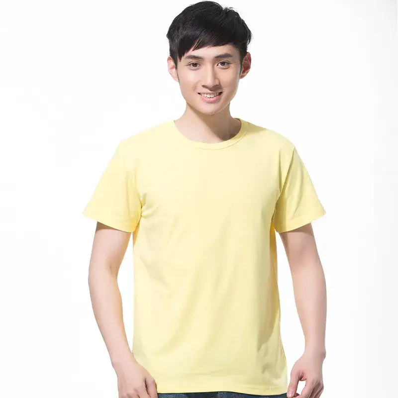 Men's Pure Cotton White Round Neck T-Shirt Short Sleeve