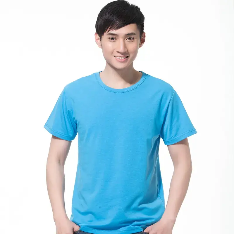 Men's Pure Cotton White Round Neck T-Shirt Short Sleeve