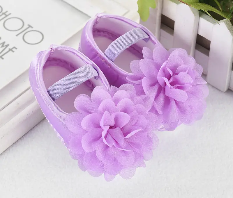 Purple Floral Baby Shoes for Girls 0-1 Year Old - Image 6