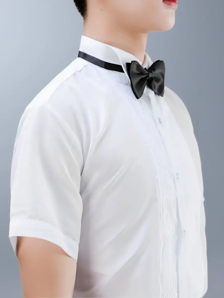 White Slim Fit Short Sleeve Shirt for Boys - Image 5