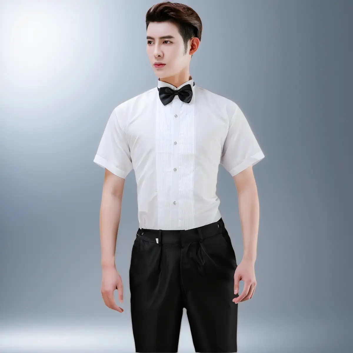 White Slim Fit Short Sleeve Shirt for Boys — feature 11