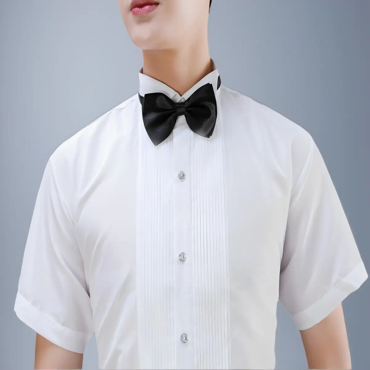 White Slim Fit Short Sleeve Shirt for Boys — feature 13