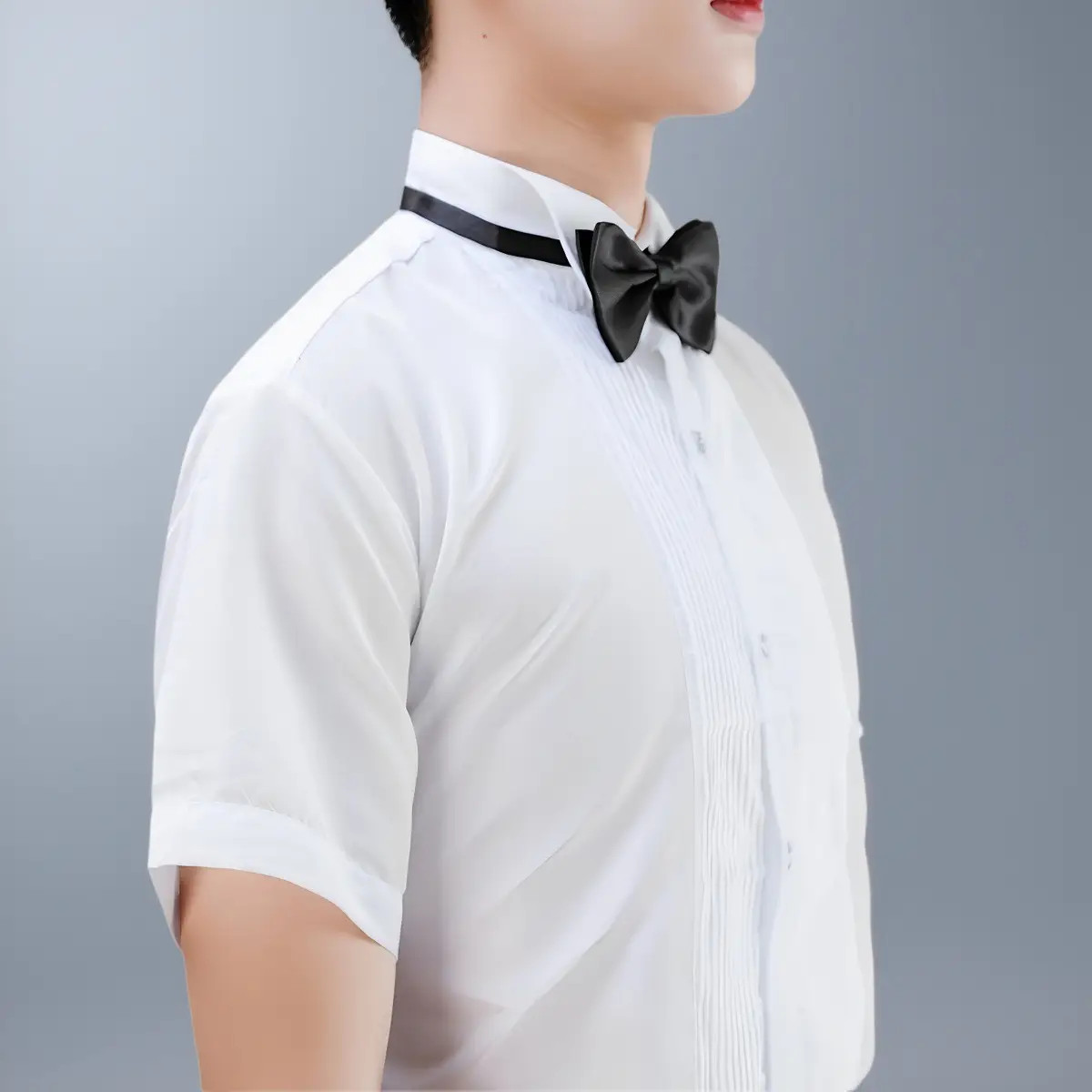 White Slim Fit Short Sleeve Shirt for Boys — feature 14