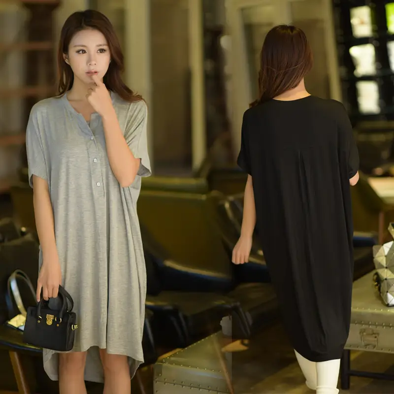 Modal Plus Size Dress Summer Loose Slimming Nightdress - Image 5