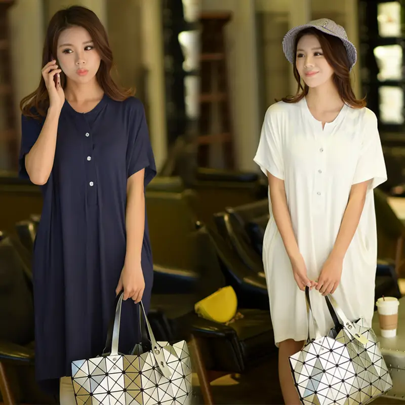 Modal Plus Size Dress Summer Loose Slimming Nightdress - Image 6