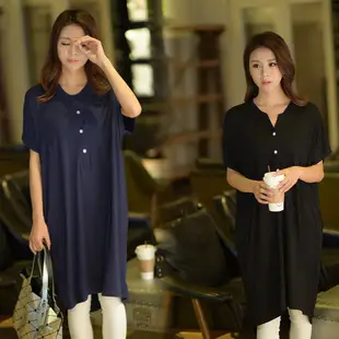 Modal Plus Size Dress Summer Loose Slimming Nightdress — feature 14