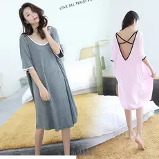 Modal Plus Size Dress Summer Loose Slimming Nightdress — feature 36