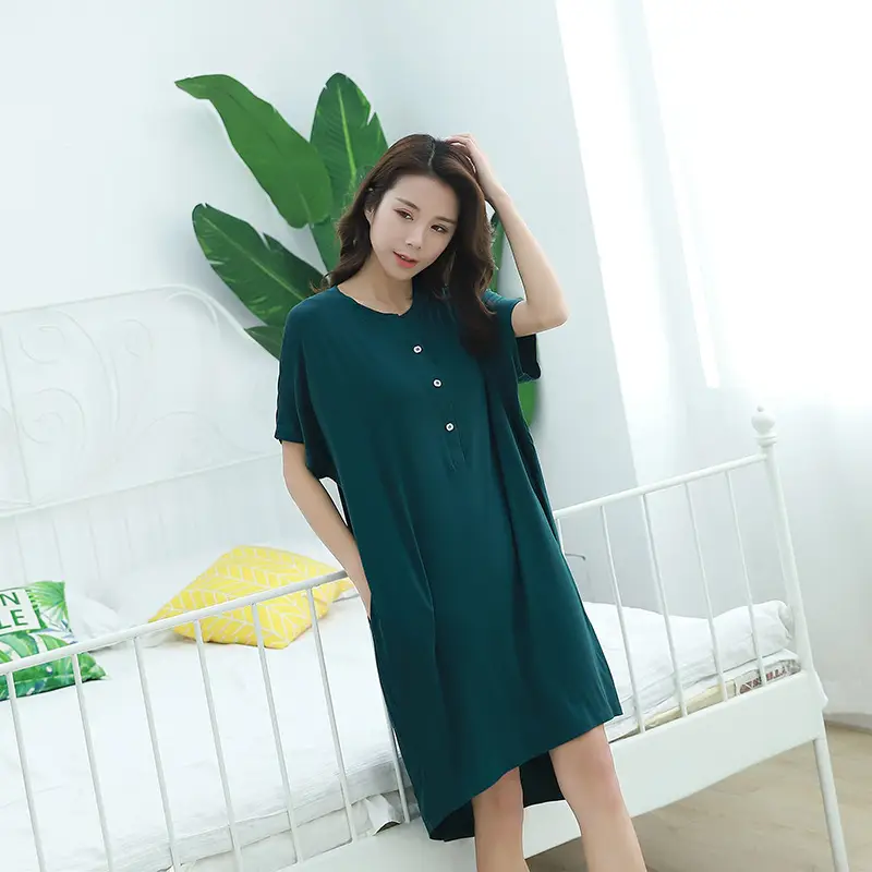 Modal Plus Size Dress Summer Loose Slimming Nightdress - Image 2