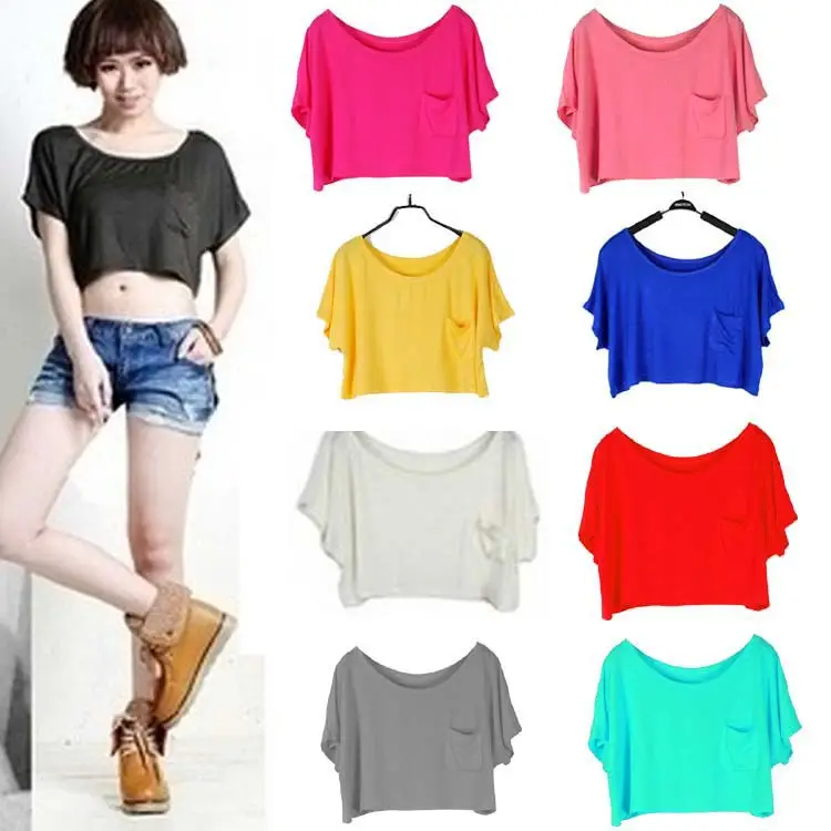 Red Women's Ultra-Short Sleeve T-Shirt with Pocket
