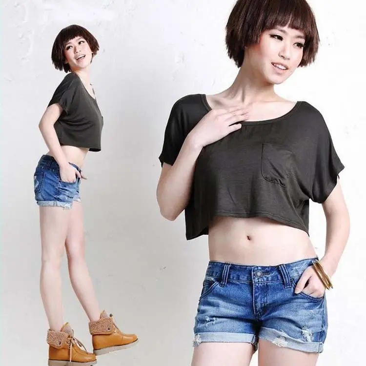 Red Women's Ultra-Short Sleeve T-Shirt with Pocket