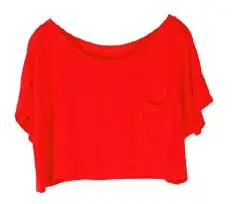 Red Women's Ultra-Short Sleeve T-Shirt with Pocket
