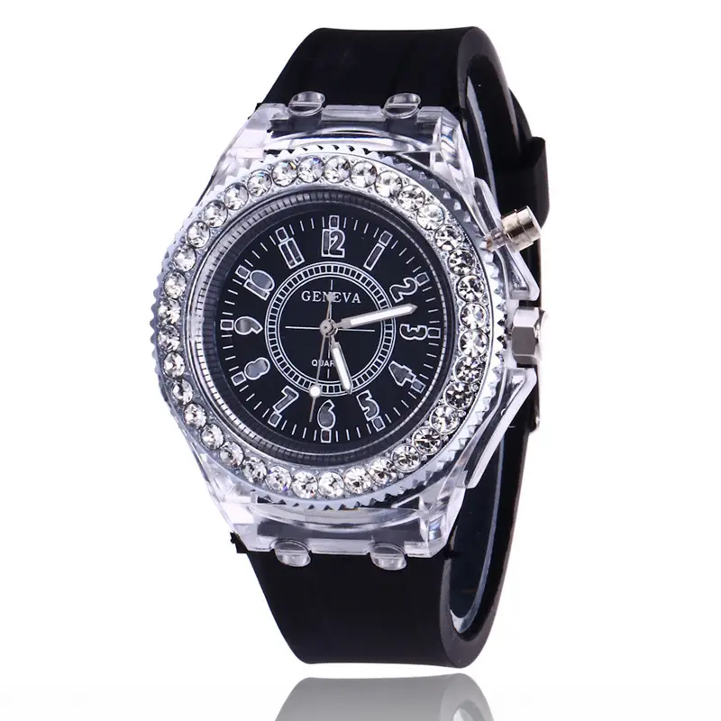 Student Transparent Electronic Watch Men's and Women's Neutral Trendy Quartz Luminous Waterproof Sports Watch Geneva Silicone Watch — feature 18