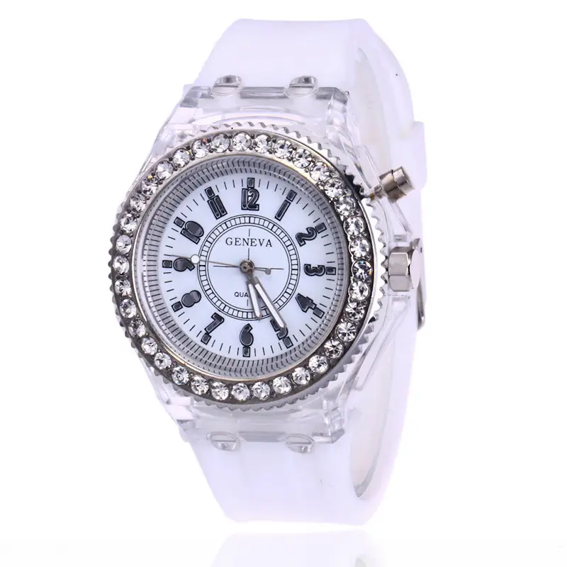 Student Transparent Electronic Watch Men's and Women's Neutral Trendy Quartz Luminous Waterproof Sports Watch Geneva Silicone Watch — feature 21