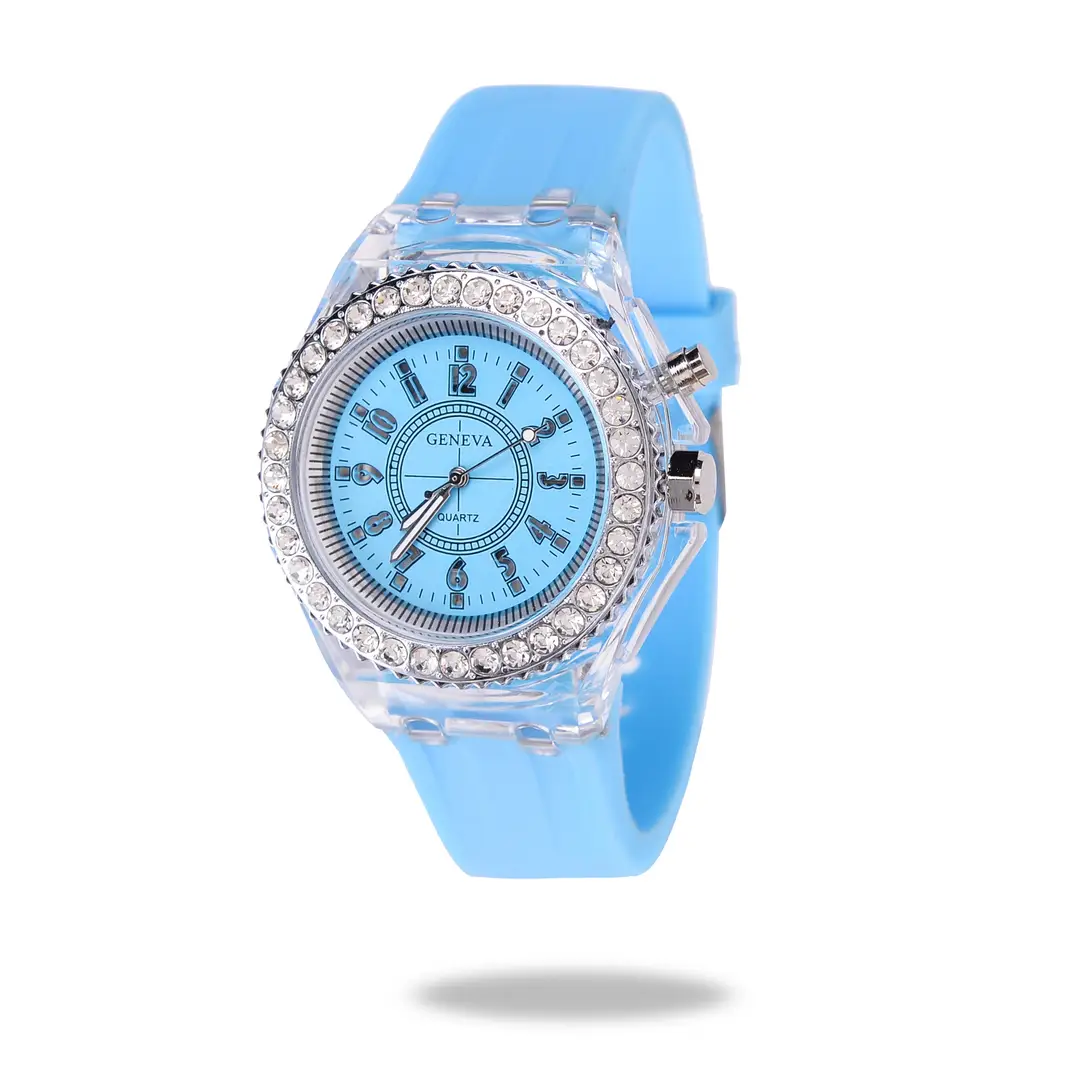 Student Transparent Electronic Watch Men's and Women's Neutral Trendy Quartz Luminous Waterproof Sports Watch Geneva Silicone Watch — feature 22