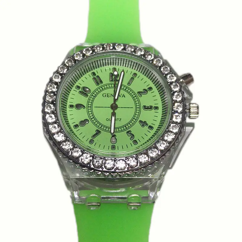Student Transparent Electronic Watch Men's and Women's Neutral Trendy Quartz Luminous Waterproof Sports Watch Geneva Silicone Watch