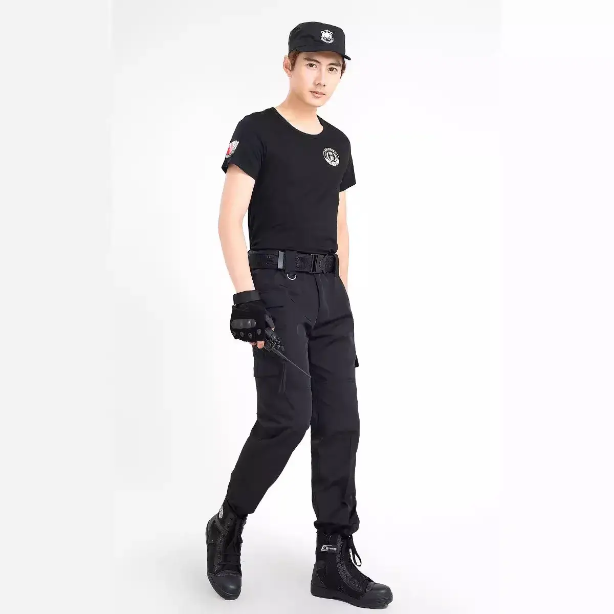 Black TEQIN Training T-Shirt with Logo & China Flag Patch - Image 9
