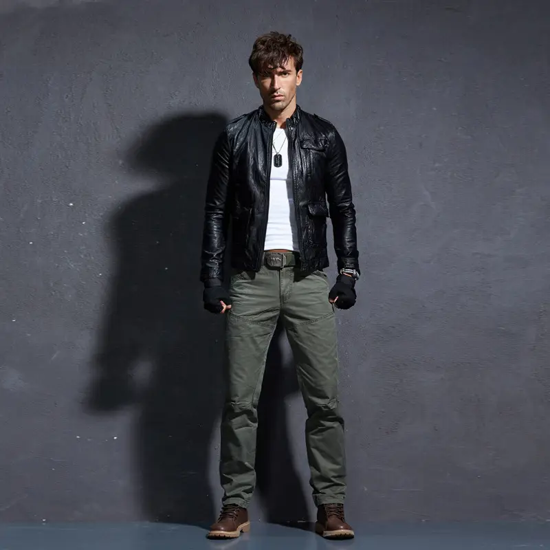 Men's Pure Cotton Slim Fit Straight Waist Pants - Image 5