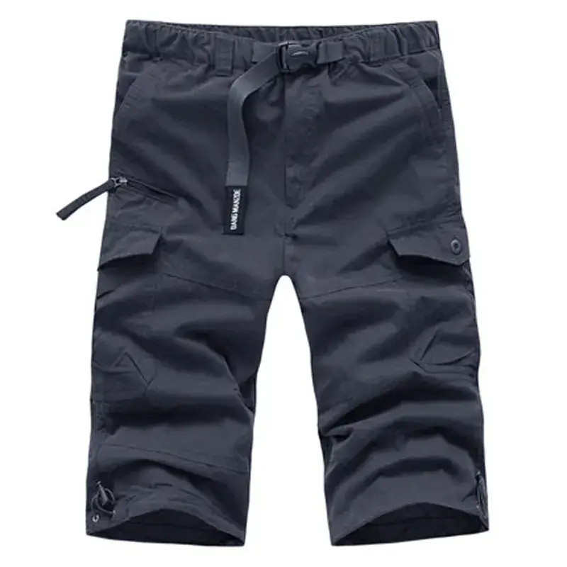 2022 Black Military Style Cropped Pants with 7 Pockets - Image 2