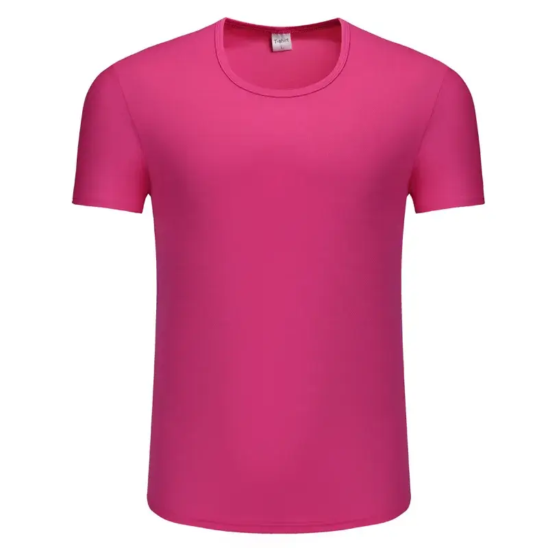 Pink Short Sleeve Crewneck T-Shirt for Men Women - Image 13