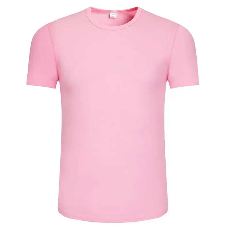 Pink Short Sleeve Crewneck T-Shirt for Men Women - Image 2