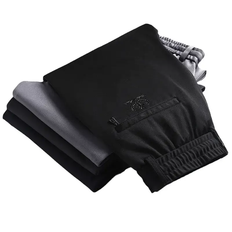 Ice Silk Stretch Men's Pants Black Spring Summer - Image 9