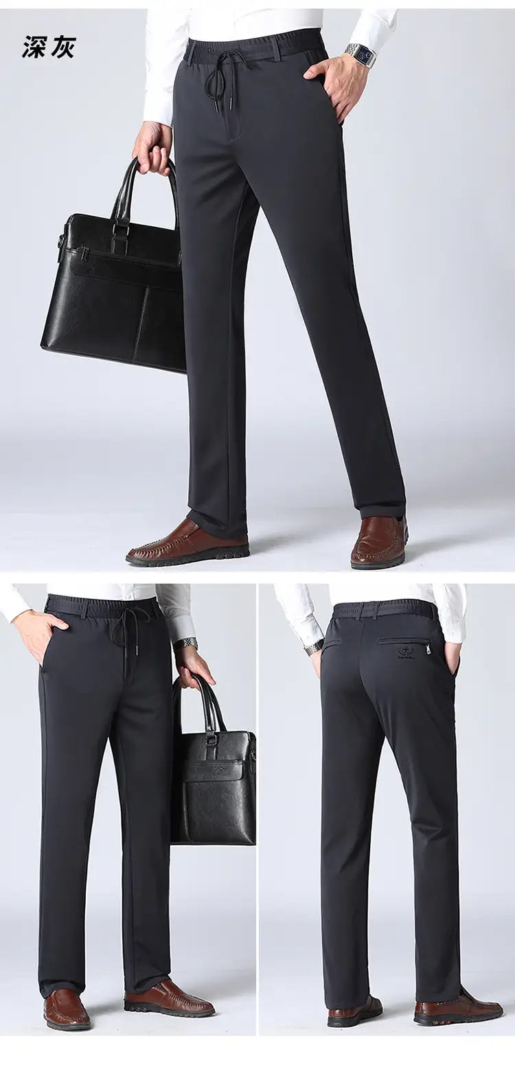 Ice Silk Stretch Men's Pants Black Spring Summer — feature 20