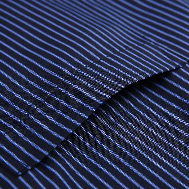 Men Blue Striped Long Sleeve Shirt Plus Size - Image 14