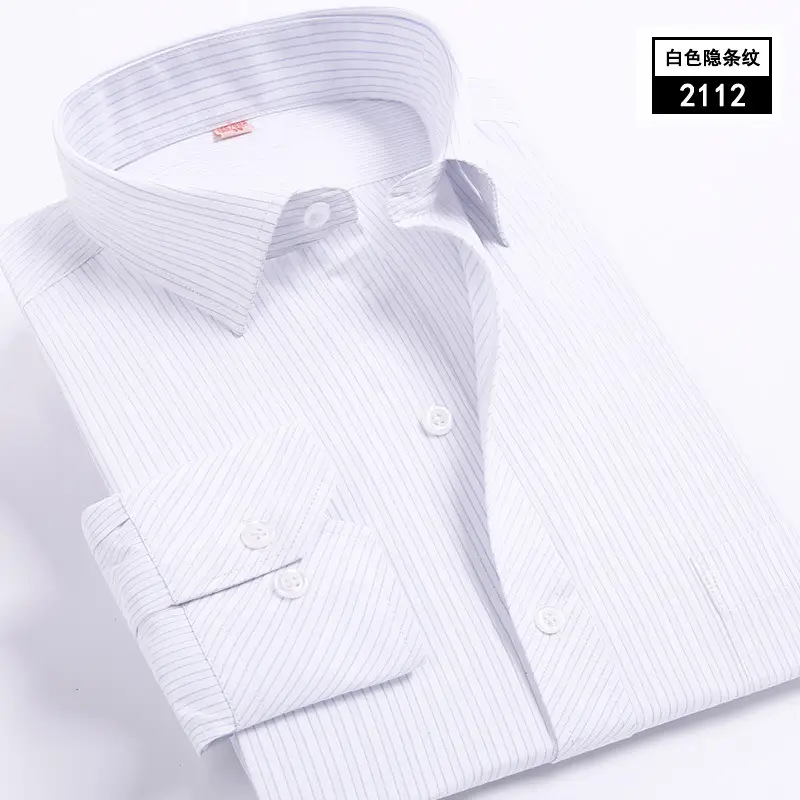 Men Blue Striped Long Sleeve Shirt Plus Size - Image 7