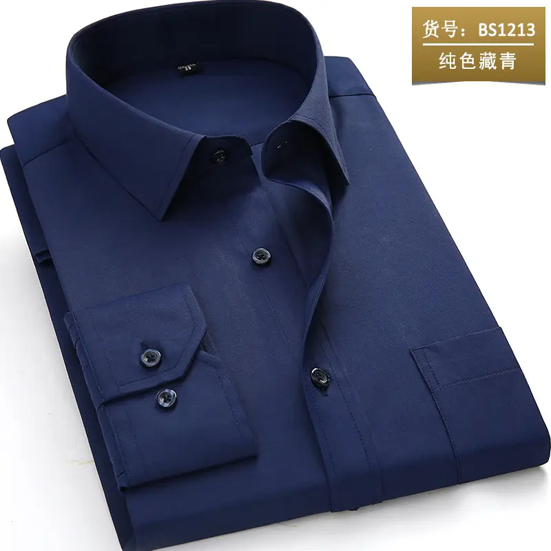 Men Blue Striped Long Sleeve Shirt Plus Size - Image 9