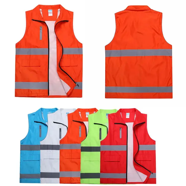 Volunteer Vest High Visibility Orange with Reflective Stripes - Image 13