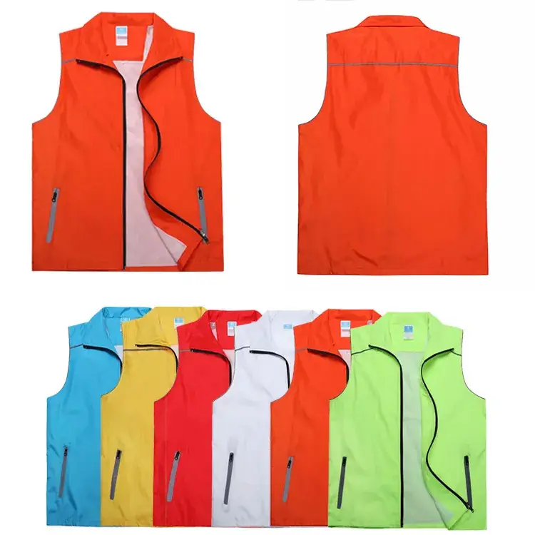 Volunteer Vest High Visibility Orange with Reflective Stripes - Image 14