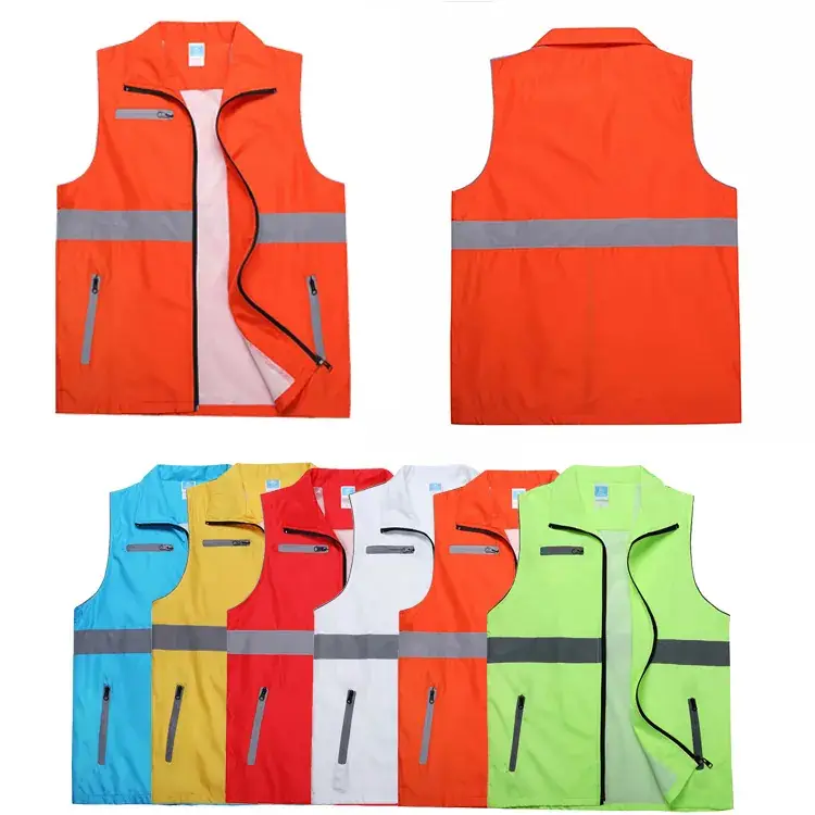 Volunteer Vest High Visibility Orange with Reflective Stripes - Image 15