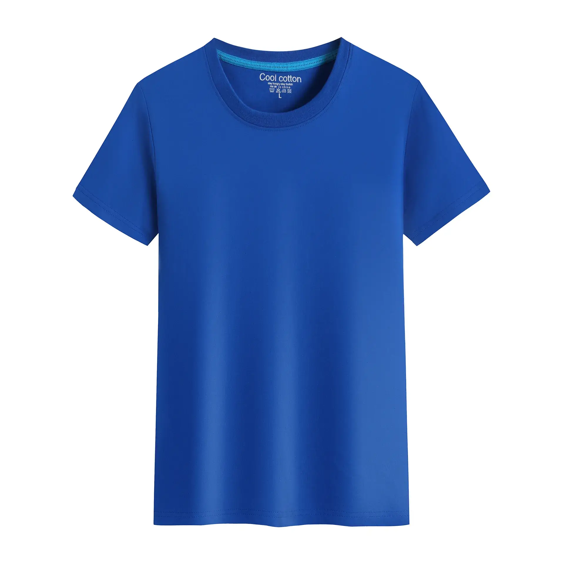 Light Blue Cotton T-Shirt with Custom LOGO - Image 30