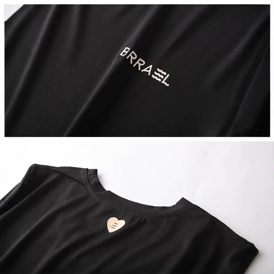 Korean Fit Slim Fit Yoga Top Black Grey - Image 5
