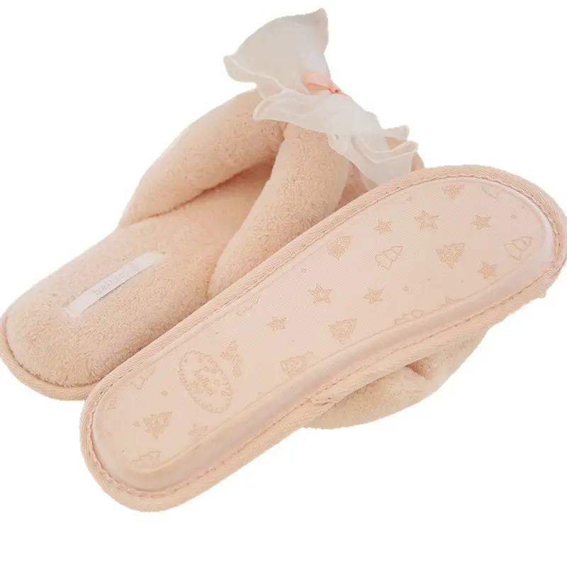 Women Velvet Slip-On Bow Flats Grey - Image 7
