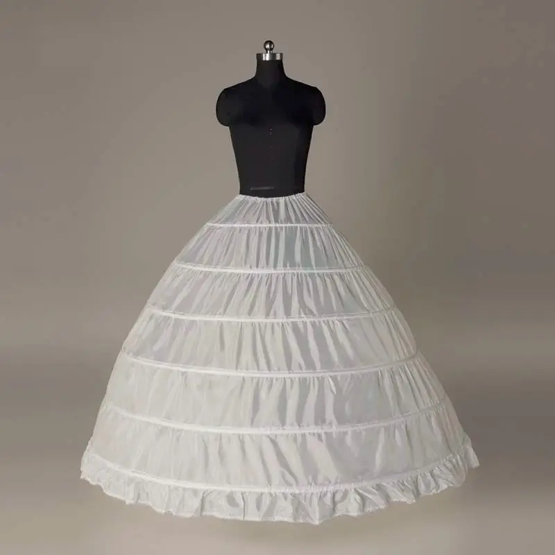 White Six-Layer Hoop Petticoat Wedding Skirt - Image 3
