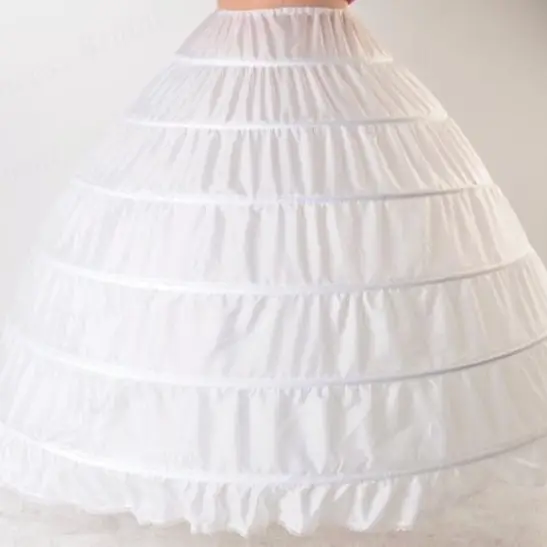 White Six-Layer Hoop Petticoat Wedding Skirt - Image 4