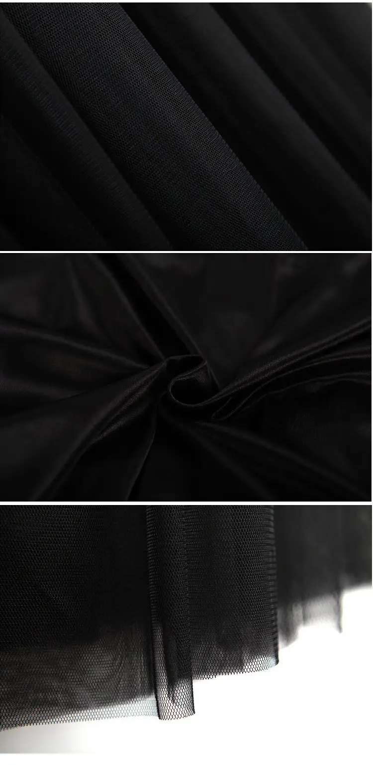 Spring Mesh Puffy Long Skirt Large Swing Midi — feature 32
