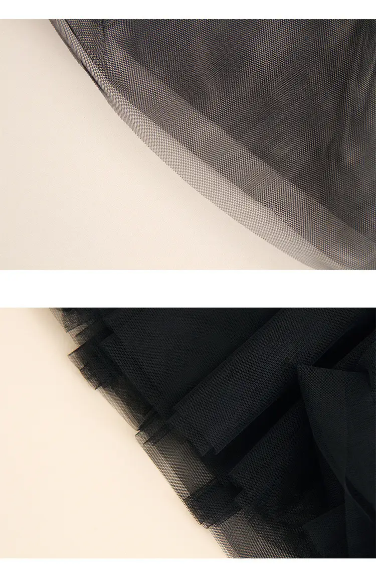 Spring Mesh Puffy Long Skirt Large Swing Midi — feature 33