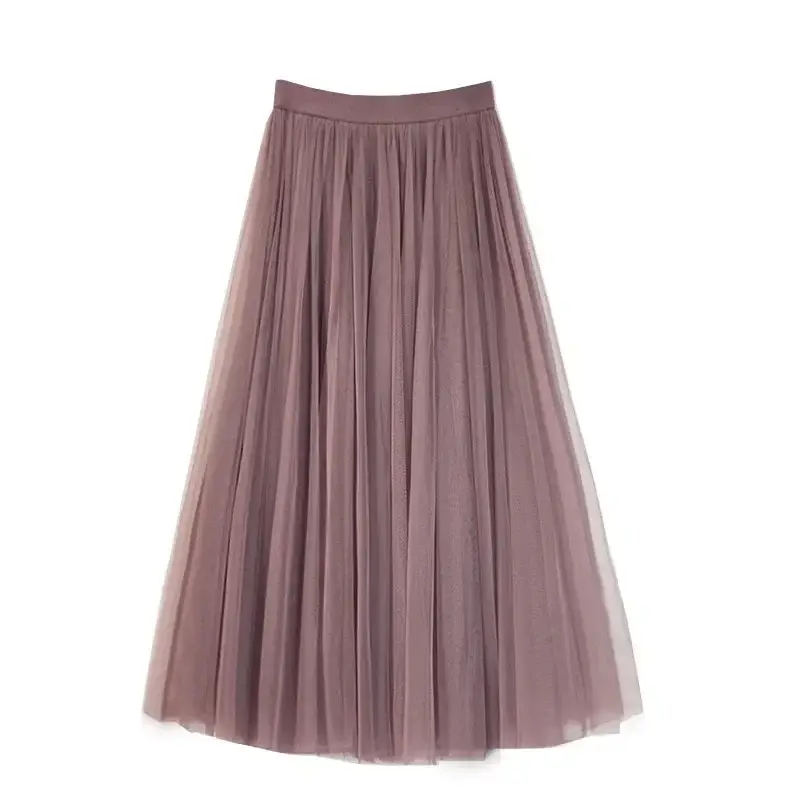 Spring Mesh Puffy Long Skirt Large Swing Midi - Image 23