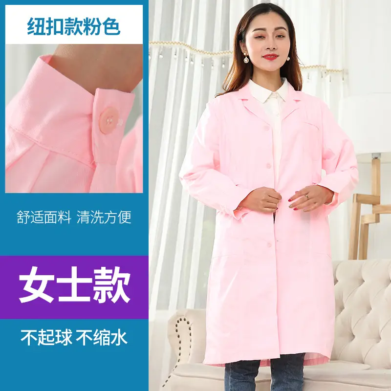 Long-sleeved White Lab Coat for Men Women Cotton - Image 12