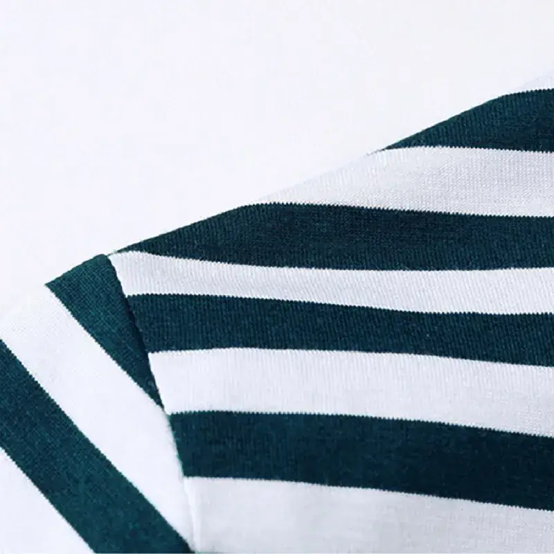 Men Striped Cotton Polo T-Shirt Slim Fit Red White