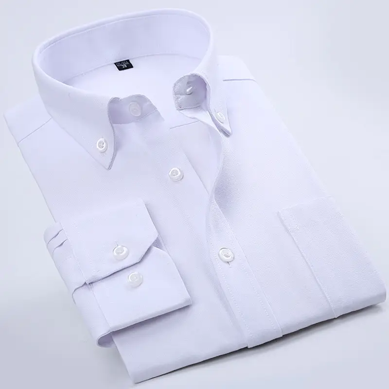 Men's Blue Oxford Shirt 4 Button Unstitched - Image 12