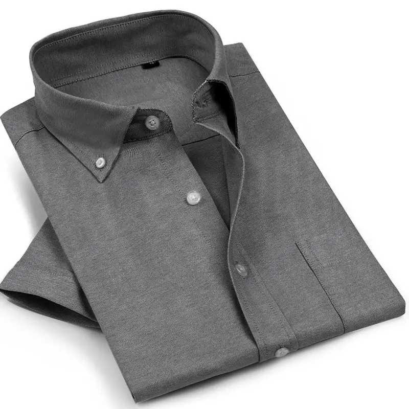Men's Blue Oxford Shirt 4 Button Unstitched - Image 5