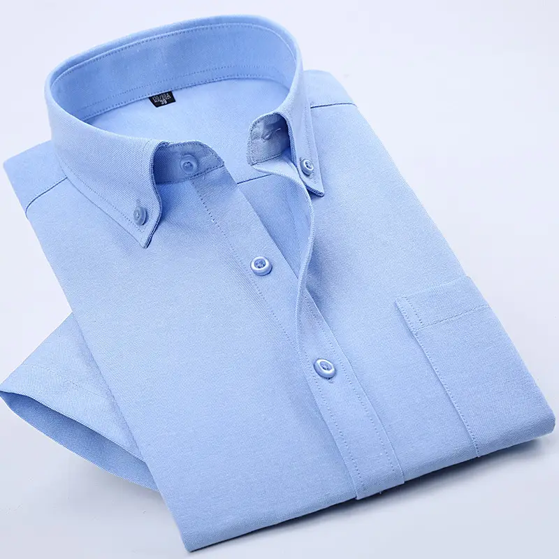 Men's Blue Oxford Shirt 4 Button Unstitched - Image 8